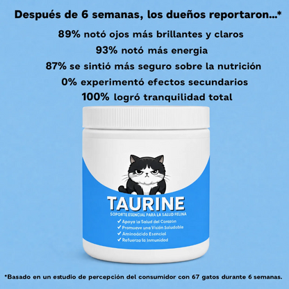 Taurina para gatos – Cuida el corazón y la vista de tu gato